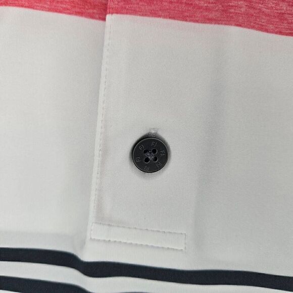 FOOTJOY HEATHER COLOR BLOCK LISLE PINK WHITE STRIPE GOLF POLO SHIRT MENS 2XL - Picture 4 of 5